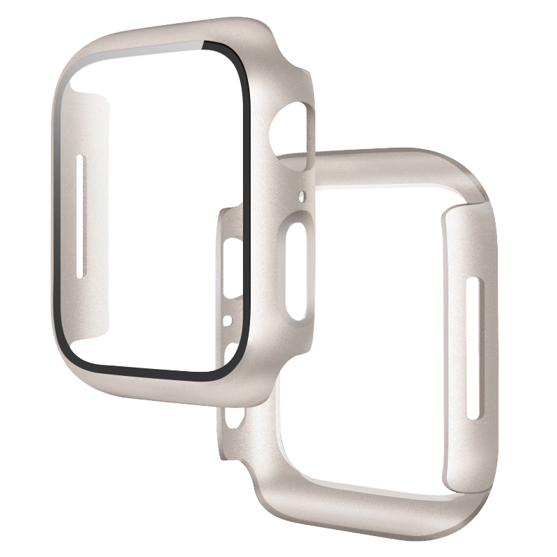 Weiqiantu Compatible Apple Watch Protective Case Film, Suitable for Apple IWatch Ultra 2/S9/8/7/SE, Tempered Glass Screen Protector, Full Coverage Anti-Drop Case Film All-In - 45mm [Starry Color]