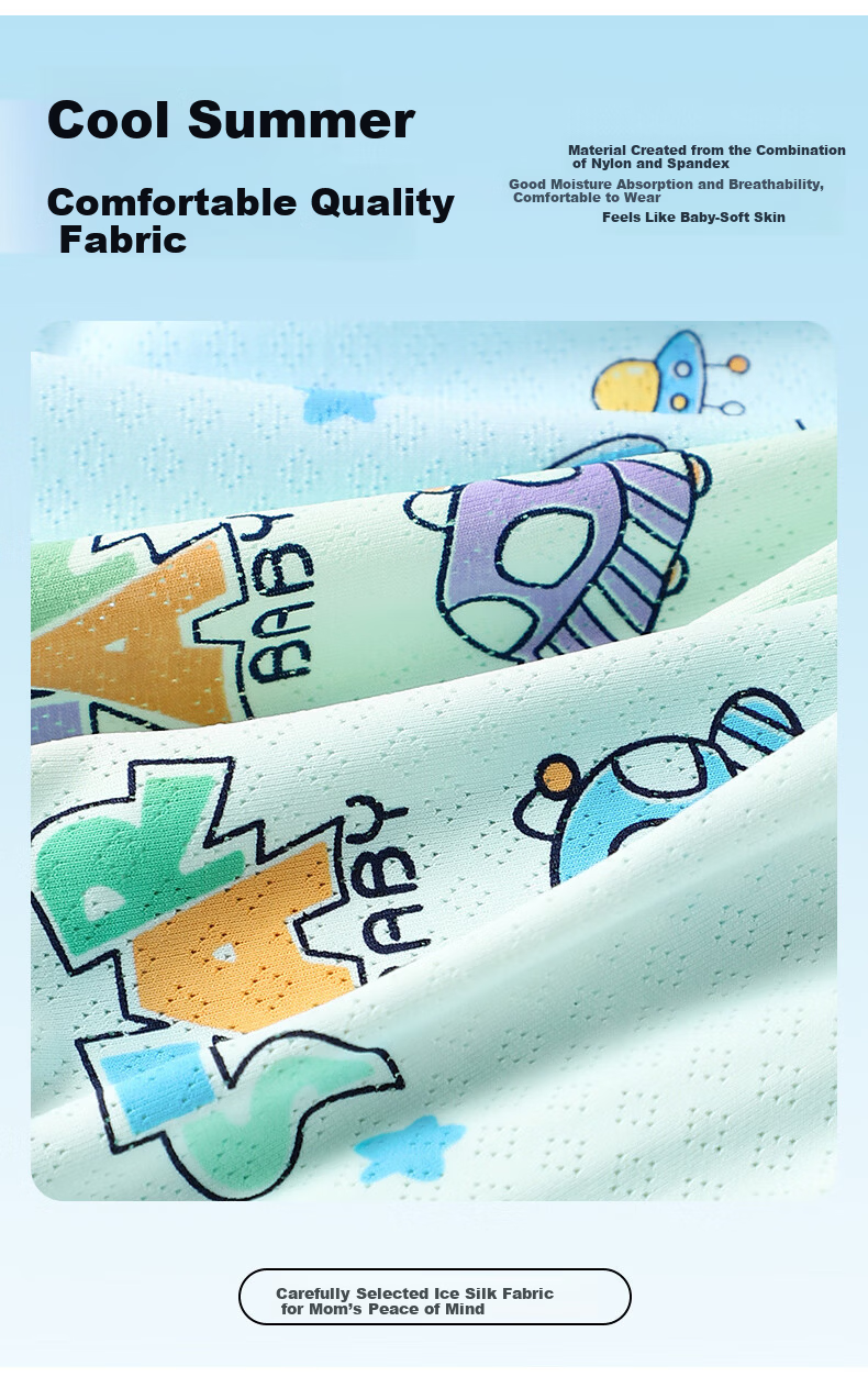 Langsha Children's Underwear, Boys' Summer Thin Mesh Ice Silk Breathable Antibacterial 10A Boxer Briefs for Young Boys 2