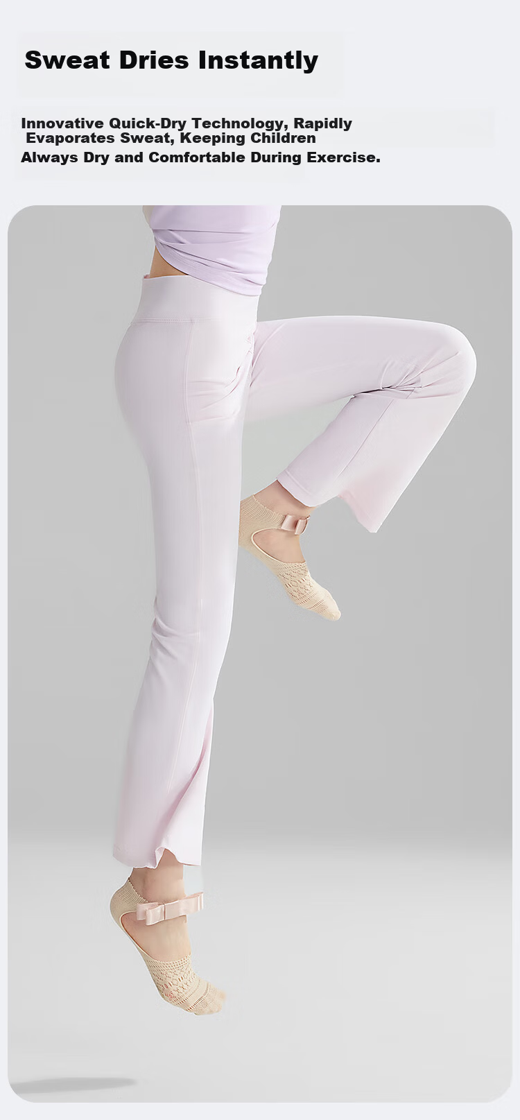 ASK JUNIOR Kids Pants Girls Spring Summer Sun Protection Quick-Dry High Elastic Yoga Flared Leggings Sky Blue 170 6