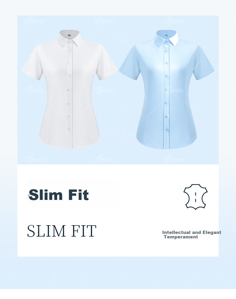 Chaoxu White Shirt Women Summer Short Sleeve Innerwear Professional Formal White Blouse 2026 Bank Uniform Top 9
