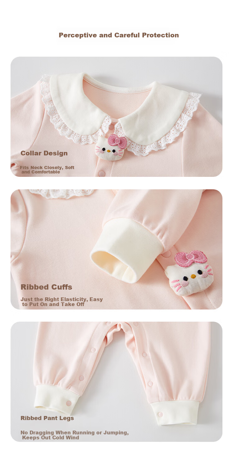 Xiyuan Baby Girls' Romper A-Class Cotton Newborn Onesie Cute Sweetheart Cat Design 10