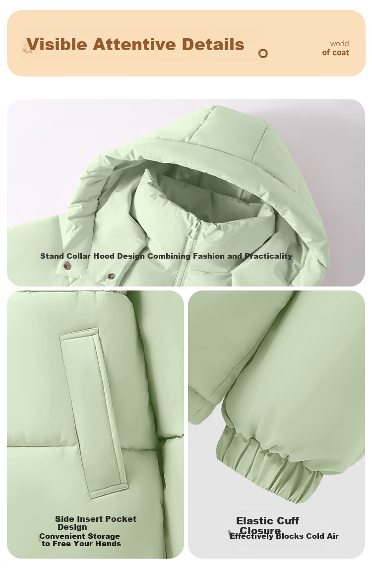 Baleno Women's Hooded Cotton Padded Jacket 2026 Winter Thickened Warm Casual Fashion Commuter Petite Outfit Coat 14