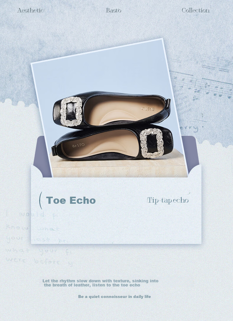 Basto 26 Spring Fashion Shiny Rhinestone Commuting Low-Cut Square Toe Women's Flats R6162AQ6 Beige 37 3