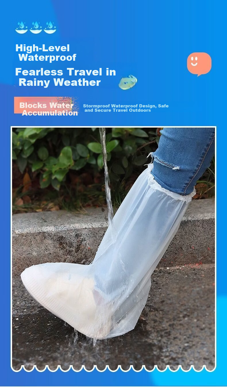 Qihaiqiu Disposable Long Raincoat Full Body Heavy-Duty Portable Adult Outdoor Travel Mountaineering Rain Poncho 5-Pack White 4