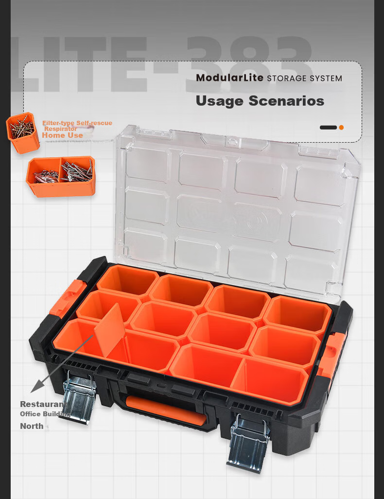Tactix Combination Telescopic Toolbox Visible Parts Box Industrial Grade Vehicle Stackable Large Household Storage Box 320383 12