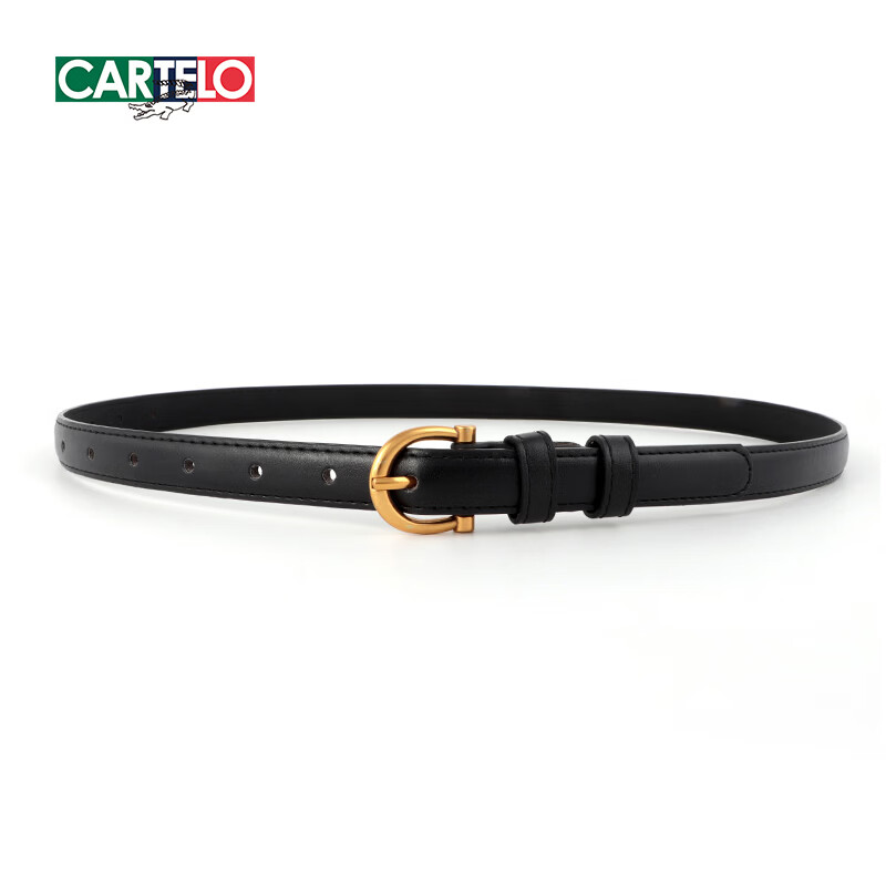 CARTELO Women's Leather Belt Casual Simple Denim Waist Belt with Pin Buckle for Women Birthday Gift for Girlfriend