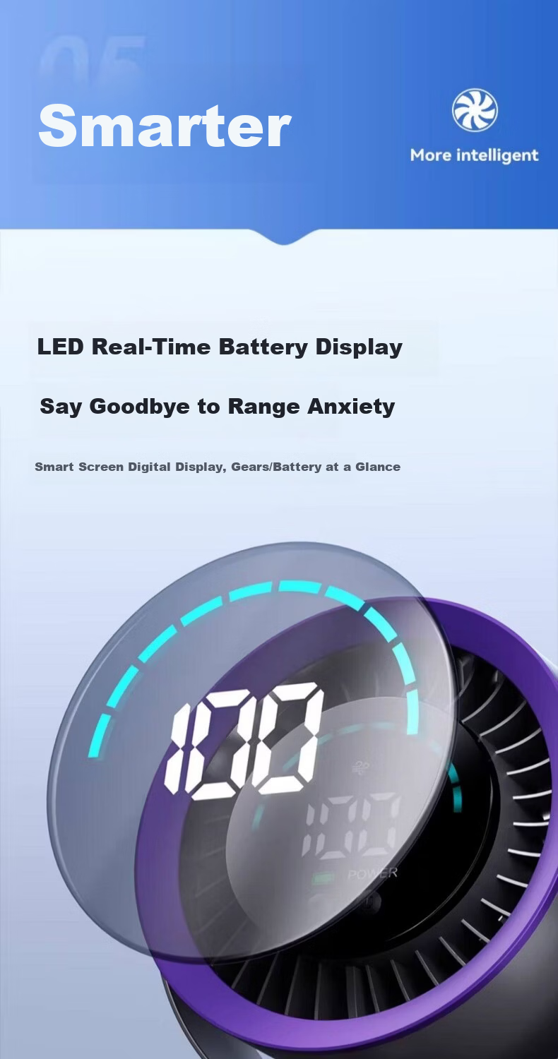 AUX Heavy-Duty New Desktop Cooling Small Portable Electric Fan Silent Digital Display Desktop Air Conditioner Circulation Fan Office Student Dormitory Long Battery Life USB Charging 17