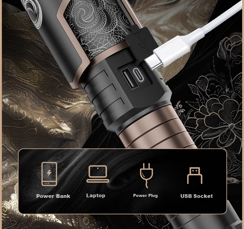 Tianhuo Tengshe Flashlight High Brightness Ultra-Long Battery Life 200000 Lumens Sky-Piercing Super Bright Long-Range Outdoor Emergency Laser Home Use 7
