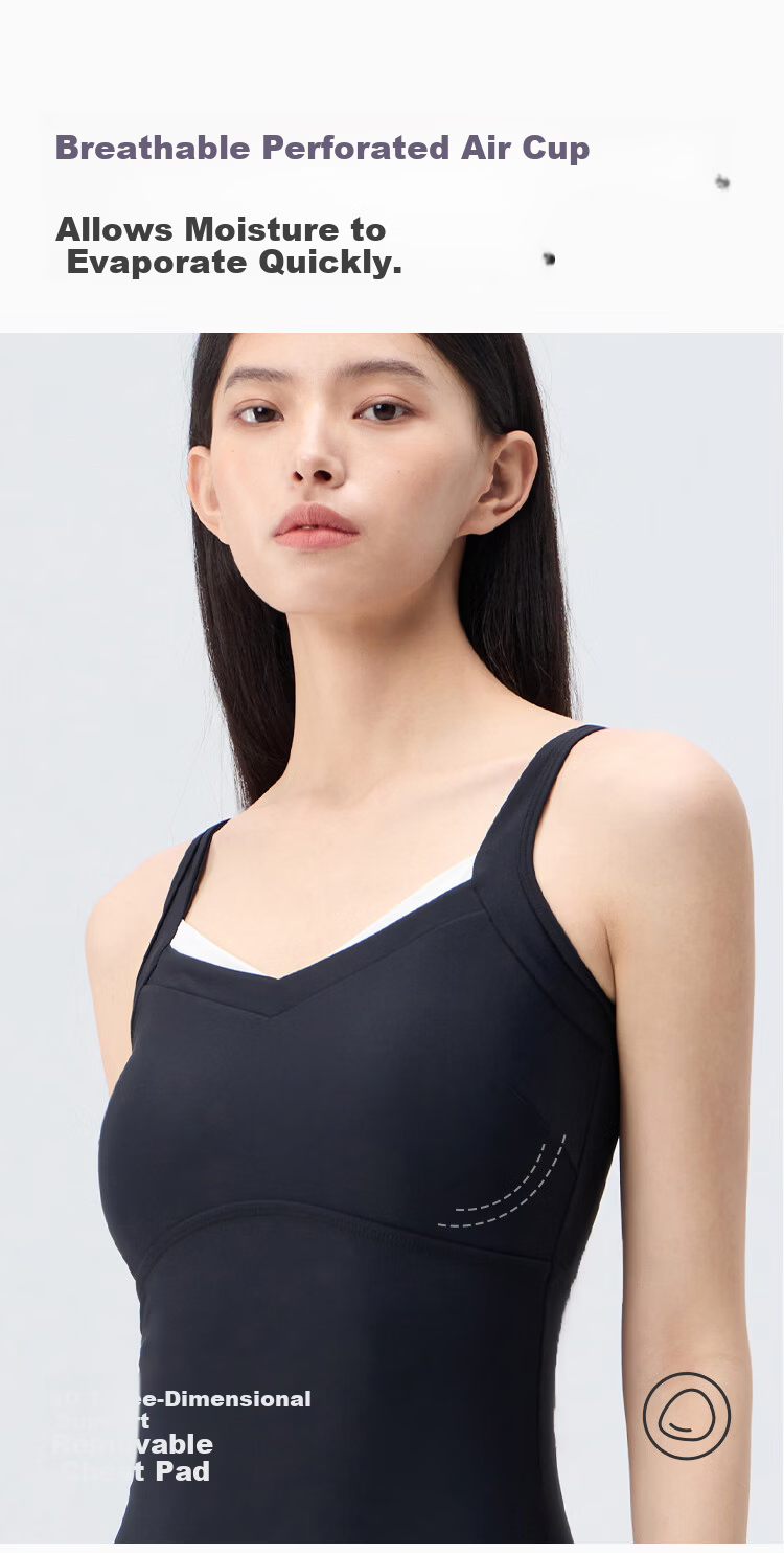 Keep Women's One-Piece Square-Leg High-End Casual Slimming Swimsuit 972 Black M 9