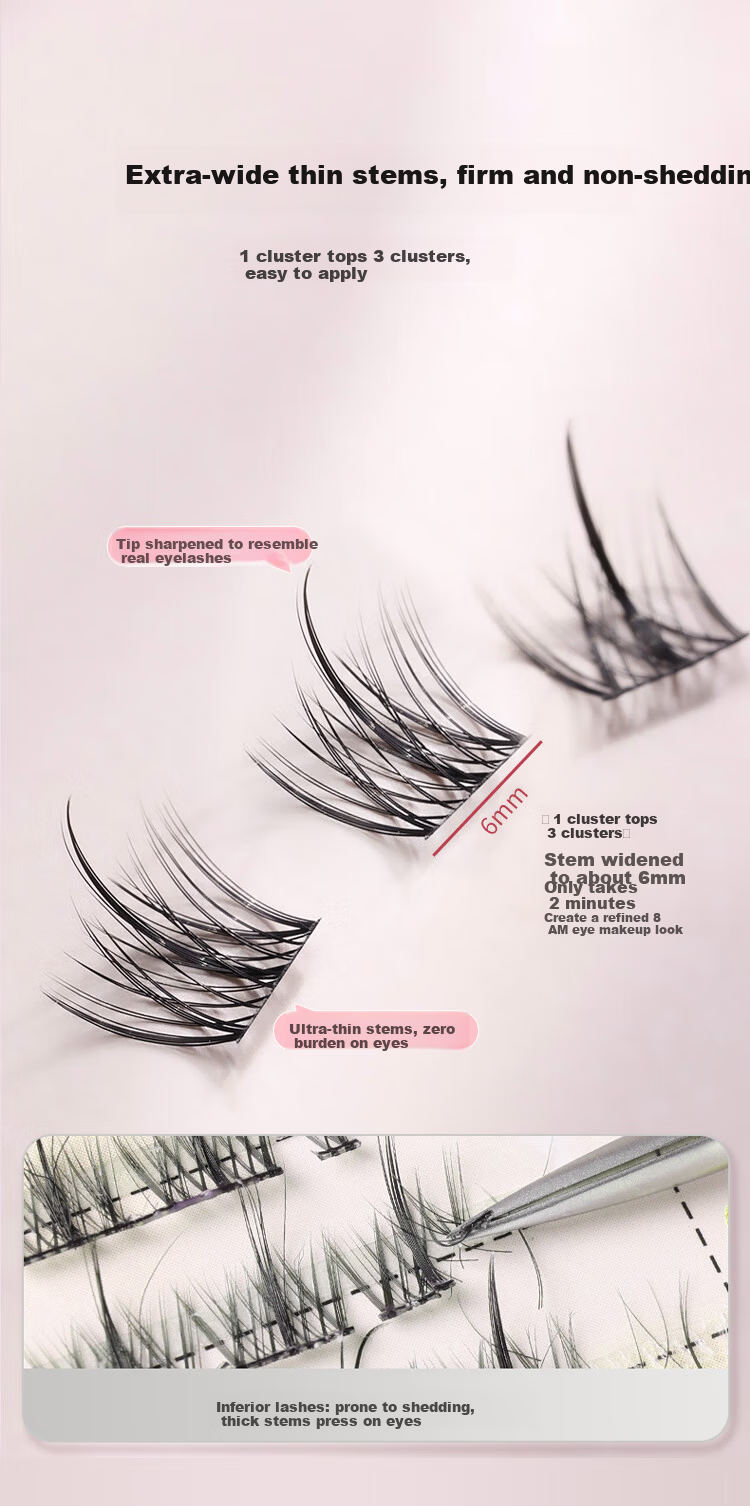 Meifuyu 5D Three-Dimensional Mink Velvet Baby Curled False Eyelashes, 10 Rows 100 Clusters, Dense Style, Multi-Layer Barbie Eyelashes MF8357 4