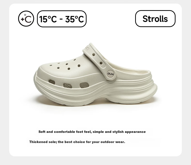 Puxi Women's Thick-Soled Clog Shoes 2026 New Summer EVA Height-Increasing Soft Sole Sandals Black Size 40-41 4
