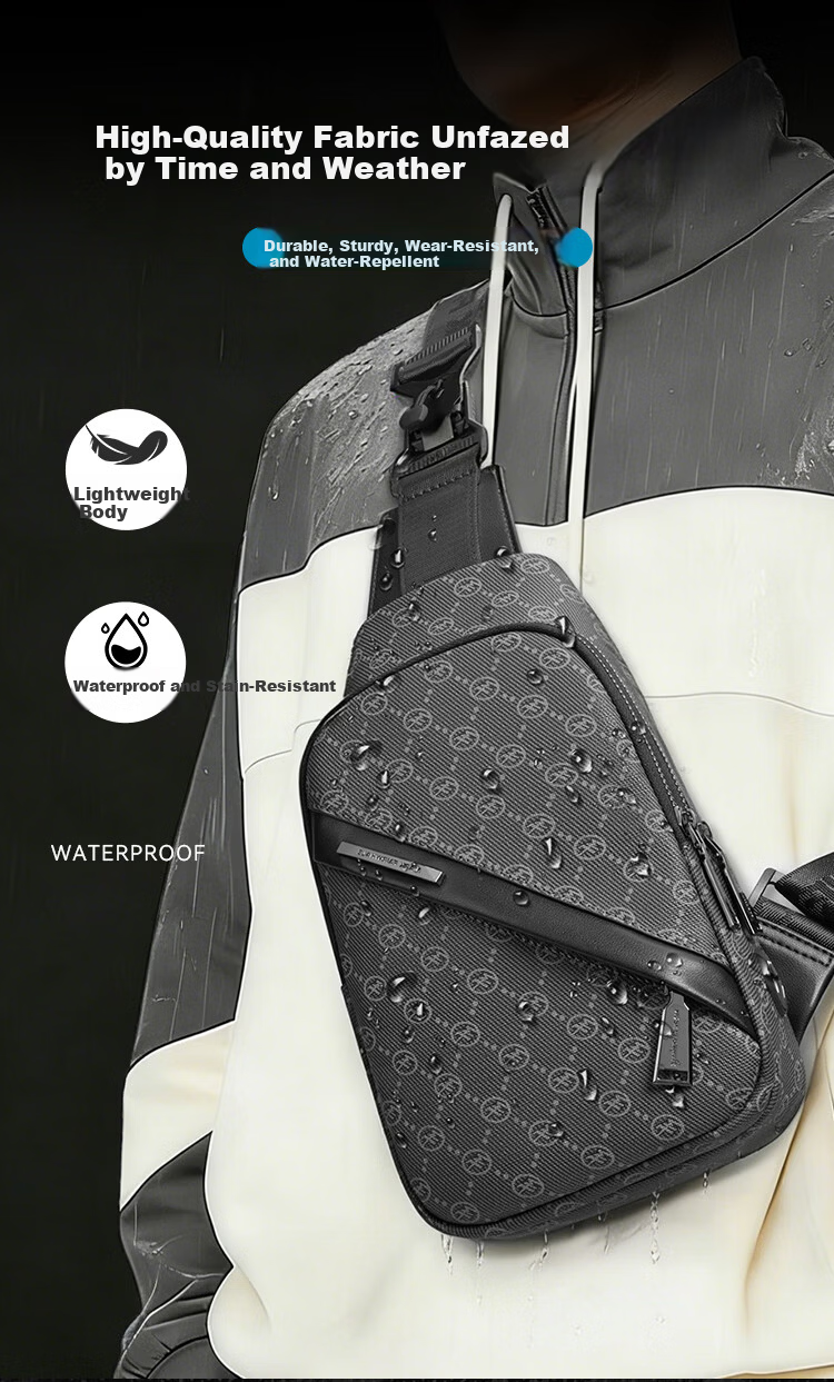 Mark Fairwhale High-end Light Luxury Men's Crossbody Bag Large Capacity Casual Commuter Portable Small Shoulder Chest Bag 6
