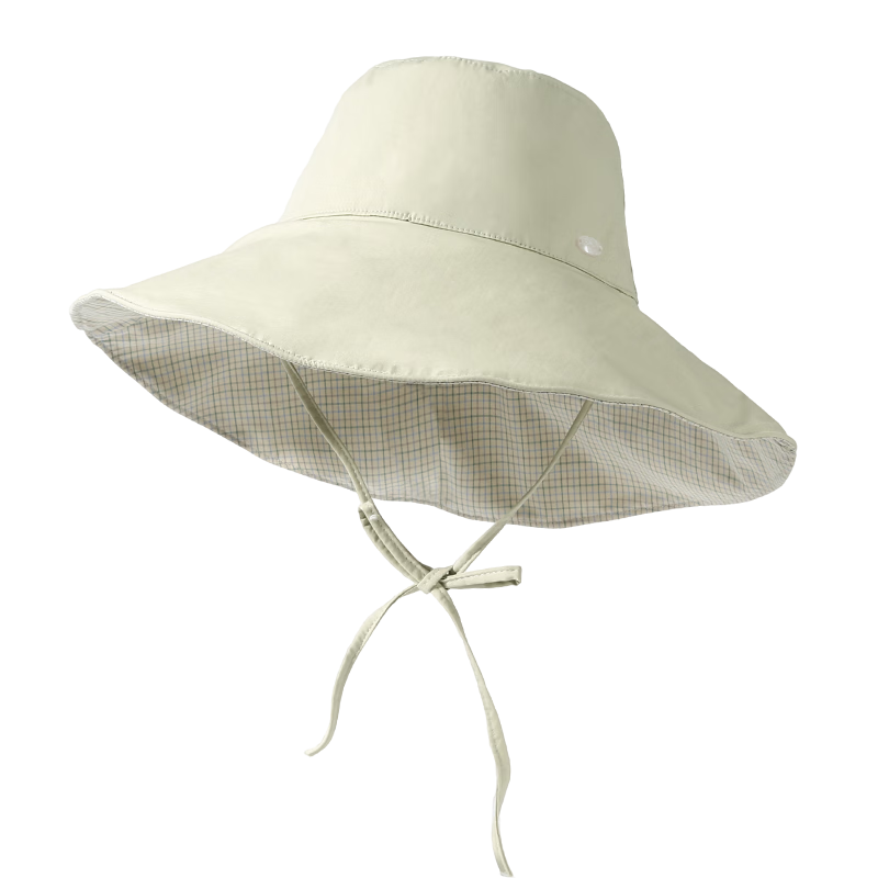 CACUSS Women's Sun Hat Spring Summer Wide Brim Reversible UV Protection Fisherman Hat Blue Green Plaid