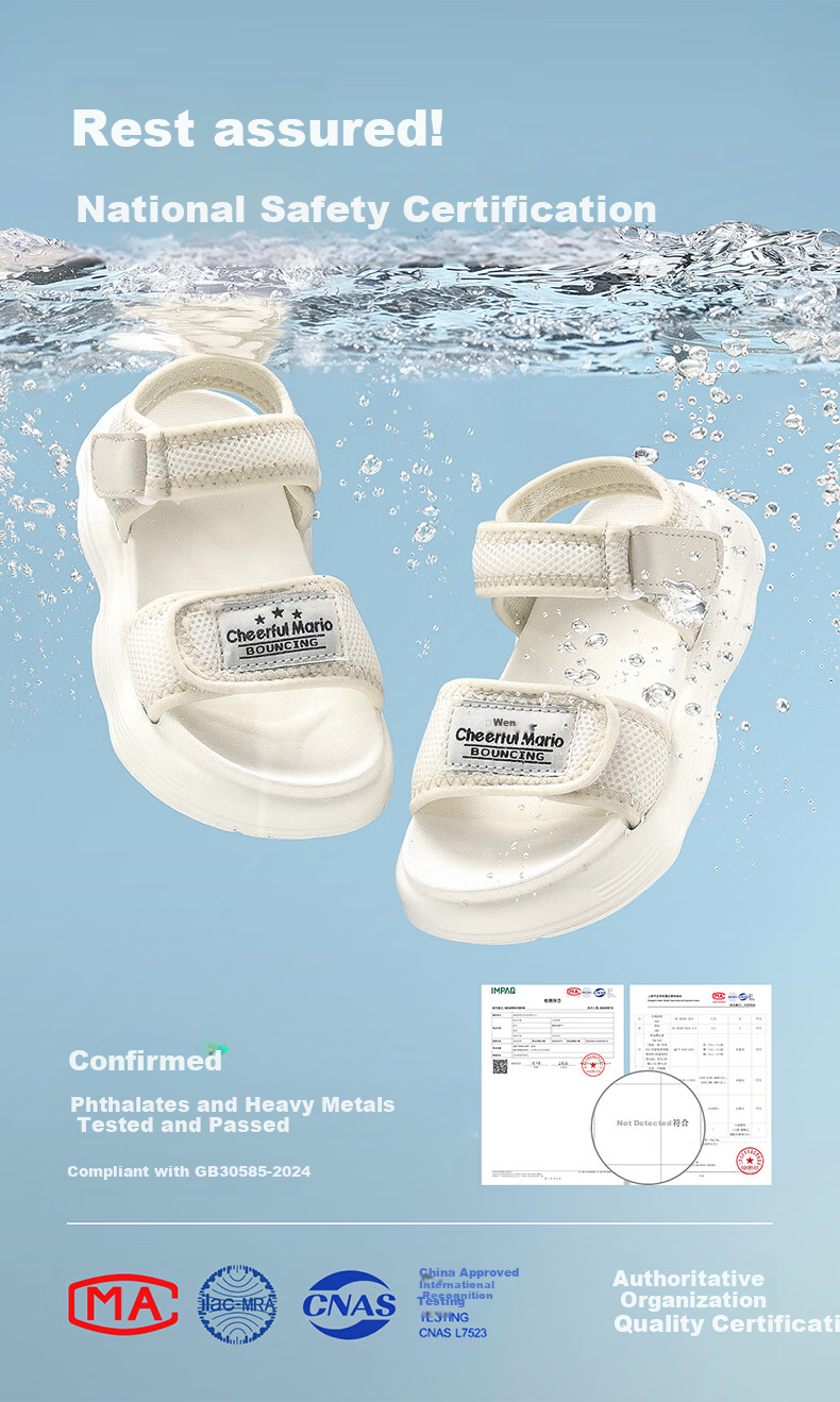 Cheerful Mario Kids Sandals Girls Summer 2026 New Baby Non-Slip Closed-Toe Toddler Boys Outdoor Beach Shoes 1-3 Years 4