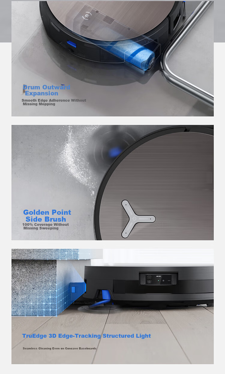 ECOVACS Deebot X Fully Embedded High-End Model Robot Vacuum Cleaner with Sweeping, Mopping, Washing, and Drying Functions, Automatic Self-Cleaning, First Fully Embedded Hidden Drum Floor Washing Robot 26