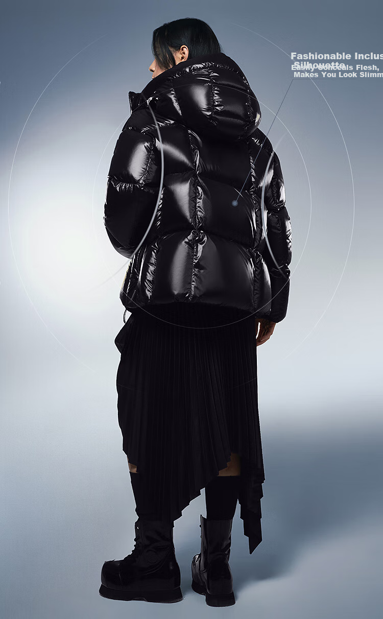 BOSIDENG Off-Season Puff Down Jacket Women's Winter Thickened Goose Down Hooded Loose Short Fashion Warm Coat 4