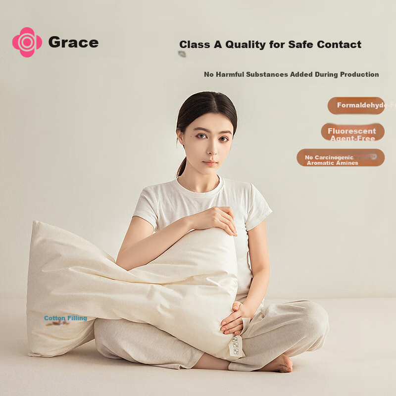 Grace A-Class Pure Cotton Pillow Core 100% Cotton Pillow for Adults Neck Support Pillow