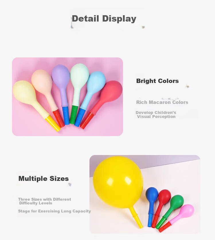 Guangduola Lung Capacity Training Balloon Children's Pulmonary Function Trainer Diaphragmatic Breathing Device Safe Thickened Mouthpiece Balloon 5