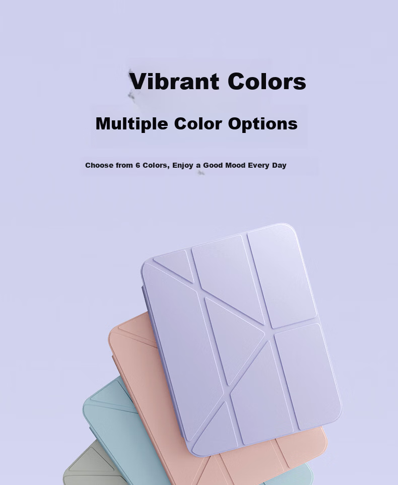 Suoying Smart Y-Fold iPad Air 8/7/6 Case 2026/25/24 Models 11/10.9 Inch M4/3 Protective Cover Acrylic Silicone Anti-Bend Pen Slot for Apple Tablet 18