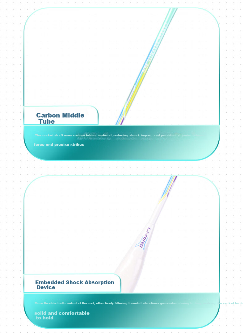 LI-NING Badminton Racket Full Carbon High Carbon Series Ultra-Light 4U Competition Training Racket Cyan Green Pre-Strung 5