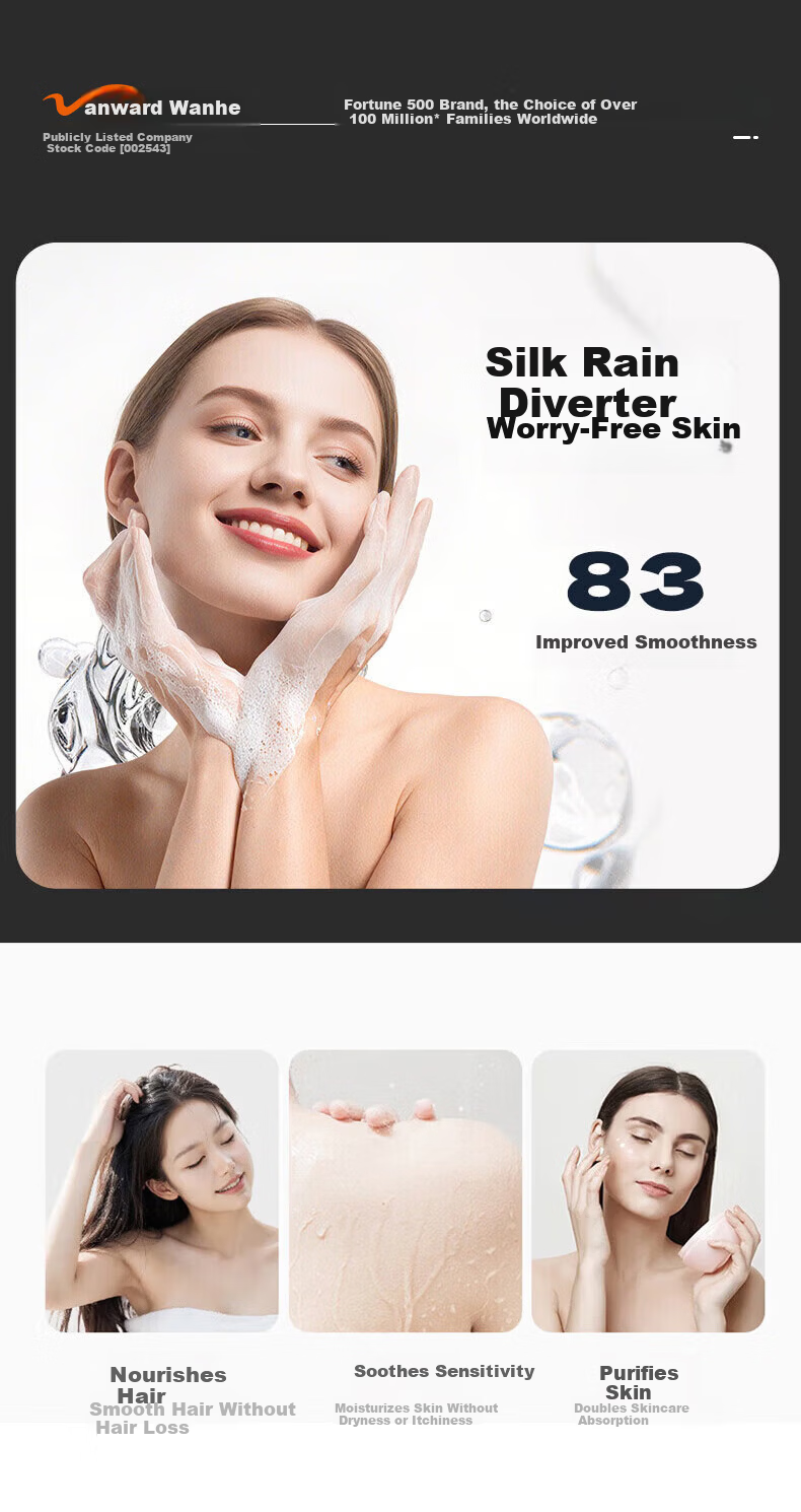 Vanward Shower Set Complete Bathroom Shower Head High Pressure Thickened Main Body Piano Key 52 16