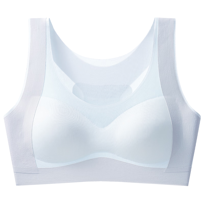 GRACEWELL Adolescent Girls' Development Period Sports Bra, Anti-Shock Vest for Middle and High School Students, Large Kids' Underwear, Blue 2XL