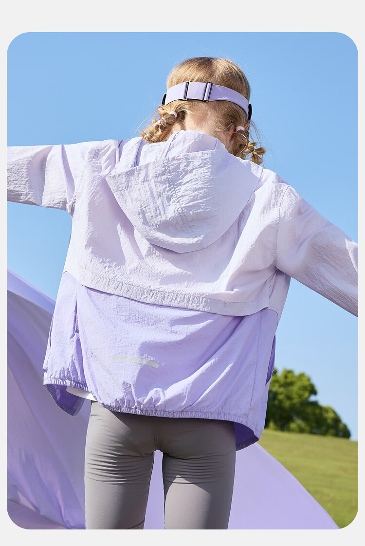 ASK JUNIOR Kids Summer Sun Protection Jacket Youth UV Protection Skin Jacket Girls Colorblock Air Conditioning Sunproof Coat 12
