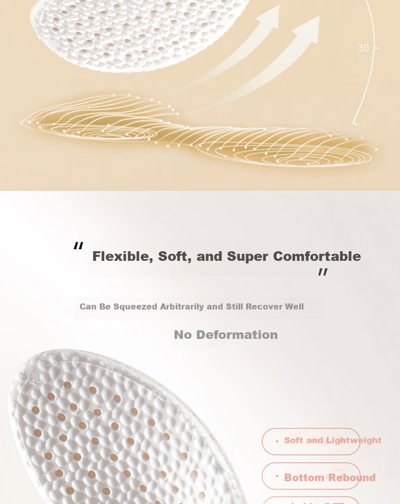 RENBEN 2 Pairs Warm Fleece-Lined Sports Insoles for Men And Women, Winter Cotton Cold-Proof 6019R Beige 37-38 Size 11