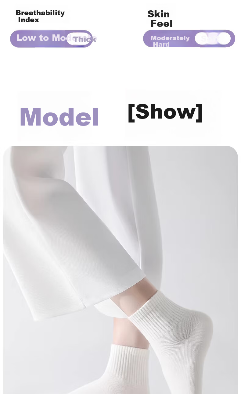 Turou Disposable Socks Unisex Sweat-Absorbing Odor-Resistant Thickened Portable Travel White Mid-Calf 10 Pairs 13