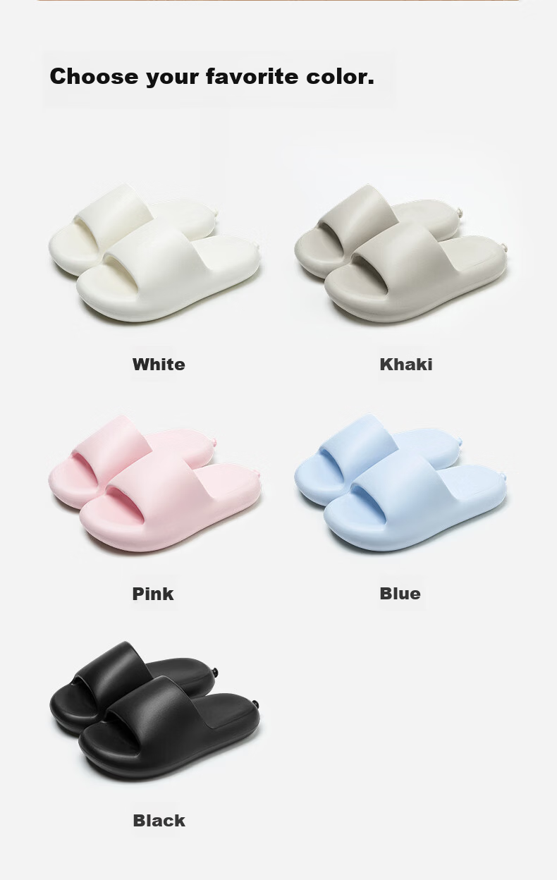 Puxi Women's Summer Slippers Thick Sole Soft Feel Indoor Outdoor Anti-Slip Odor-Resistant EVA White Size 40-41 6