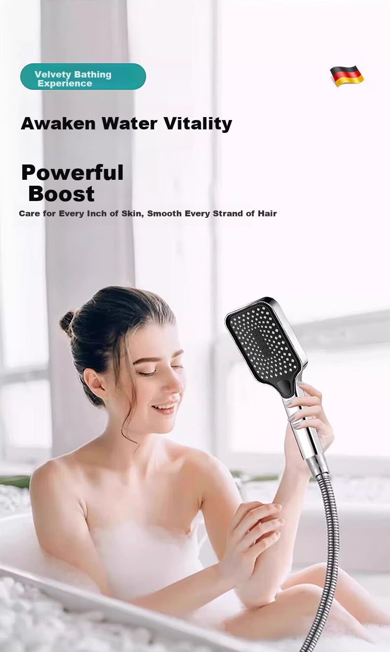 X-GRKE Germany High-Pressure Shower Head Set with Hose and Filter, Powerful Water Flow Booster 15