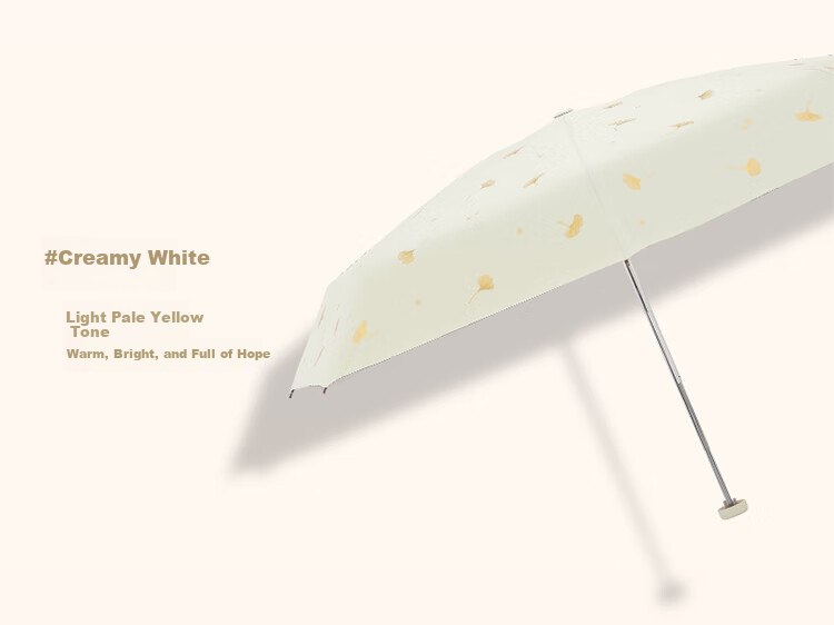 Paradise Umbrella UV Protection Folding Black Coating Sun and Rain Umbrella Printed Shade Sweet White 7