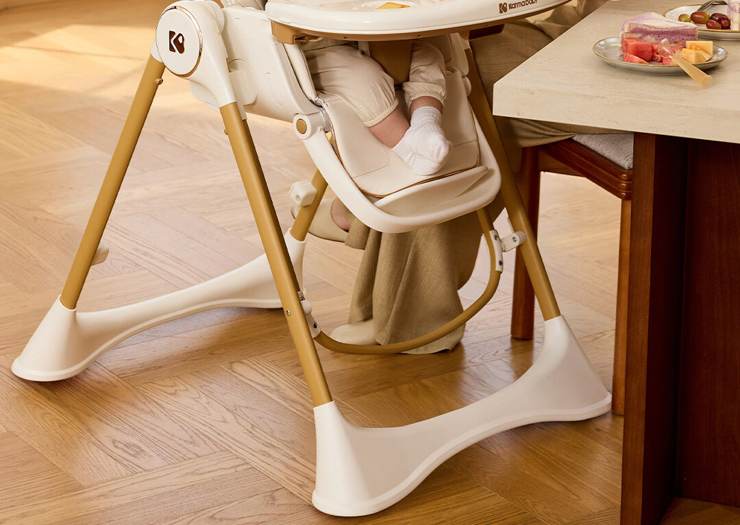 Karmababy High Chair, Baby Dining Chair And Rocking Chair Combo, Multifunctional [No Installation Required], Flowing Light Milk Coffee Electric Model 18