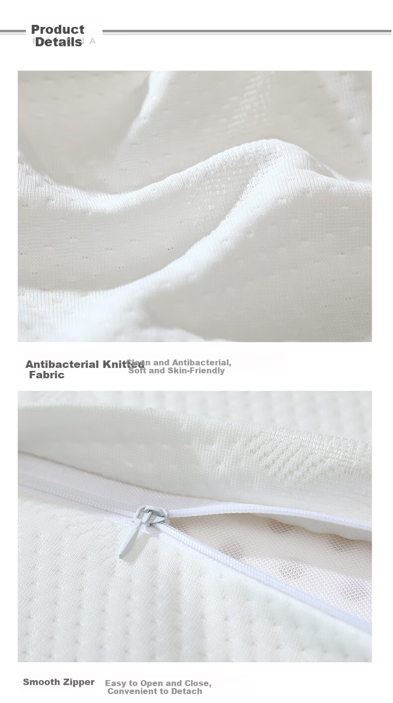 FUANNA Thai Imported Natural Latex Pillow, Antibacterial Fabric Wavy Breathable Adult Cervical Pillow Core Gift 60*40cm 16
