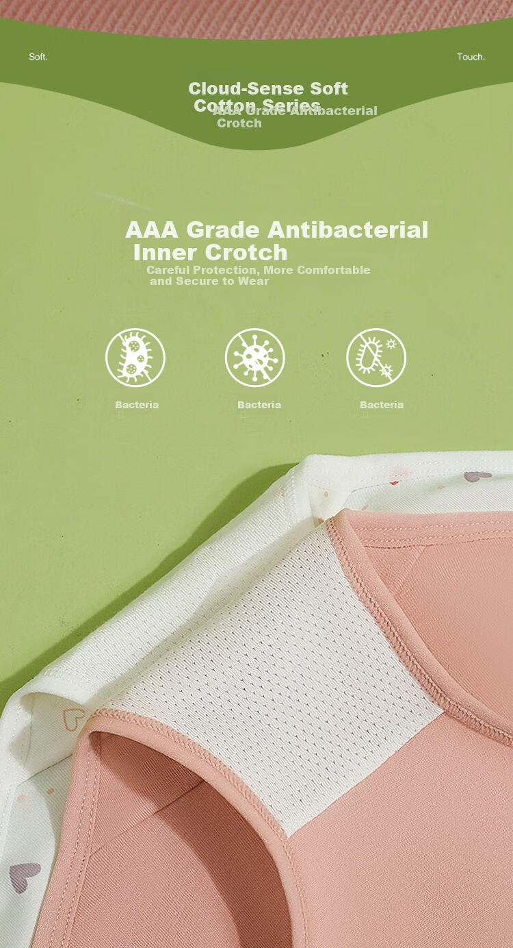 Hongdou Women's Antibacterial Cotton Spandex Breathable Stretchy Triangle Underwear 4-Pack Set 160 5