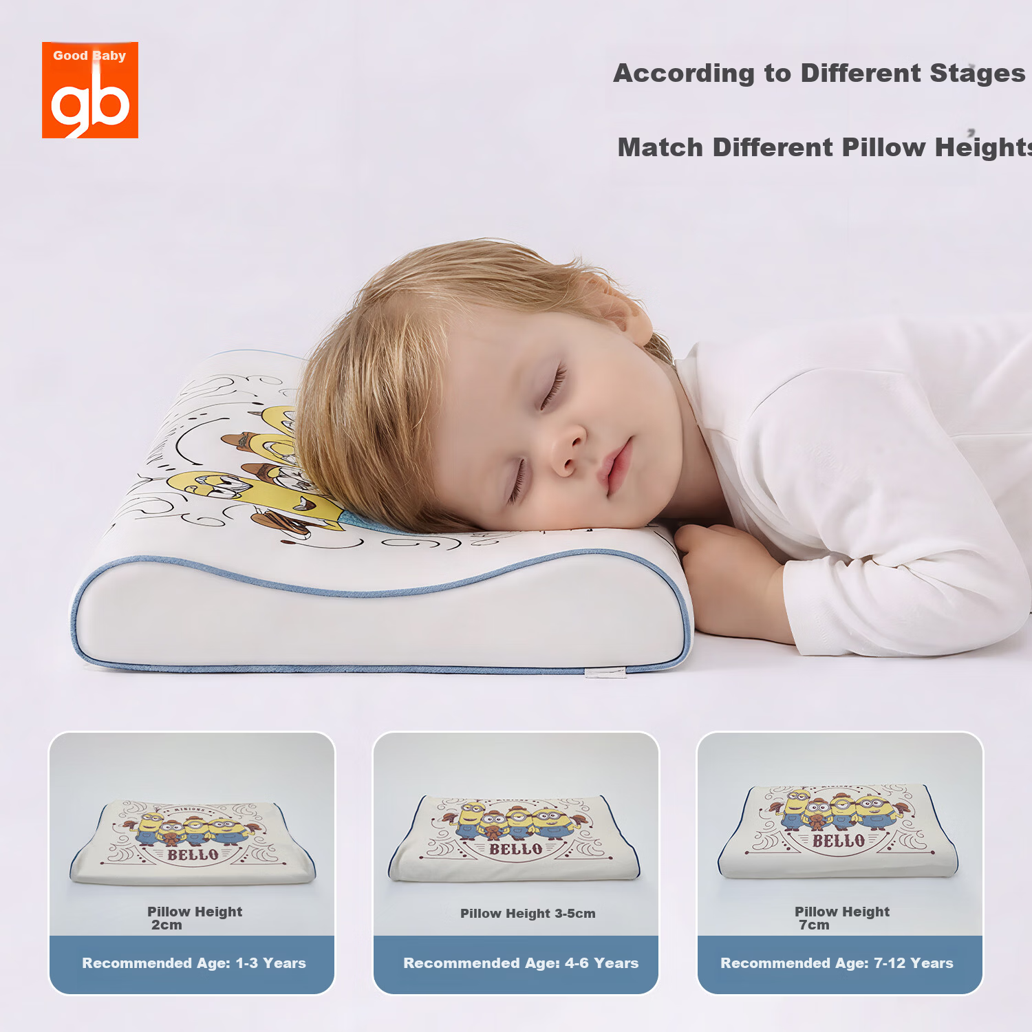 GB Children's Washable Silicone Pillow Minions Collaboration Infant Toddler Baby Pillow