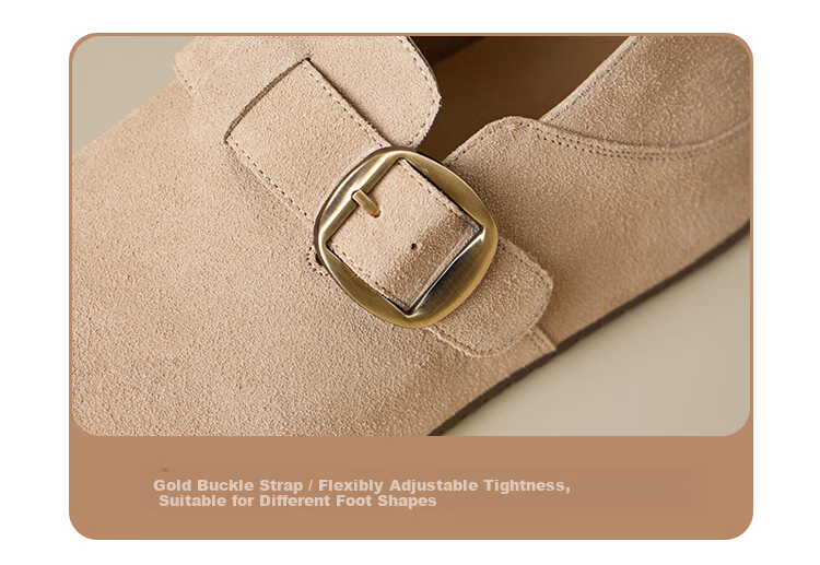 Zhuoshini Platform Birkenstock Shoes 2026 New Spring Full Coverage Thick Sole Slip-On Women's Shoes Camel Color Size 37 5