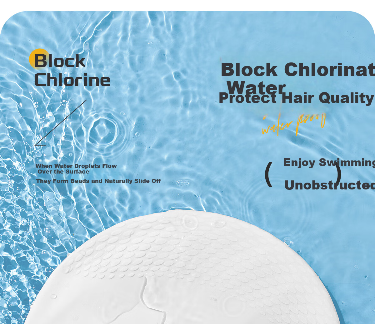361° Silicone Swimming Cap for Adults Unisex Long Hair Waterproof Comfortable Professional Non-Slip Swimming Cap 10