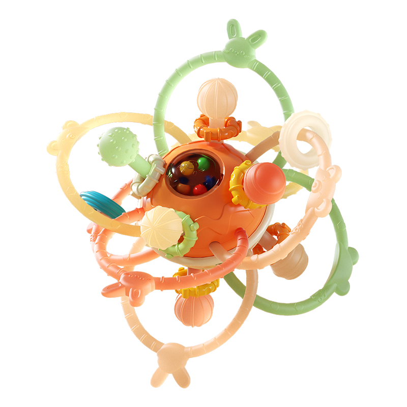 Dimoarch Children's Manhattan Rattle Ball, Baby Toy for 0-1 Year Olds, Teether, Soft Rubber Soother, Newborn Gift