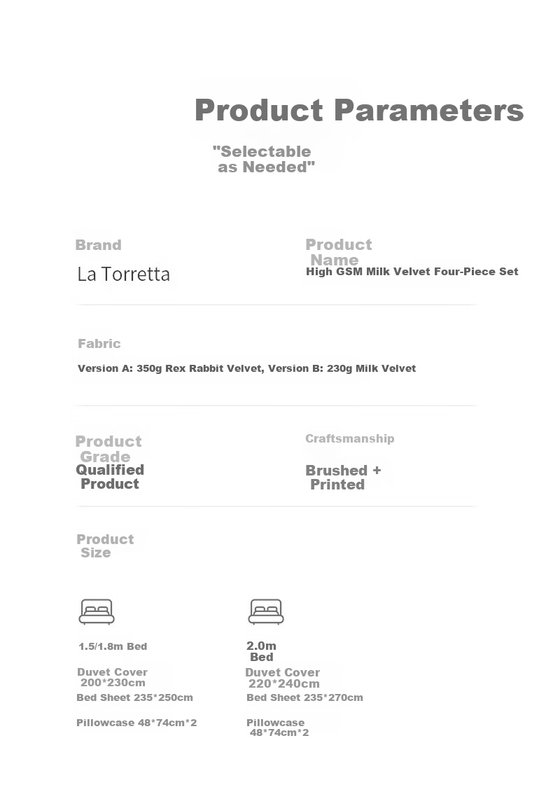 La Torretta High-Weight Milk Velvet Squirrel Fur Bedding Set, Winter Thickened Flannel Duvet Cover And Bed Sheet, Standard Size 1.8 11