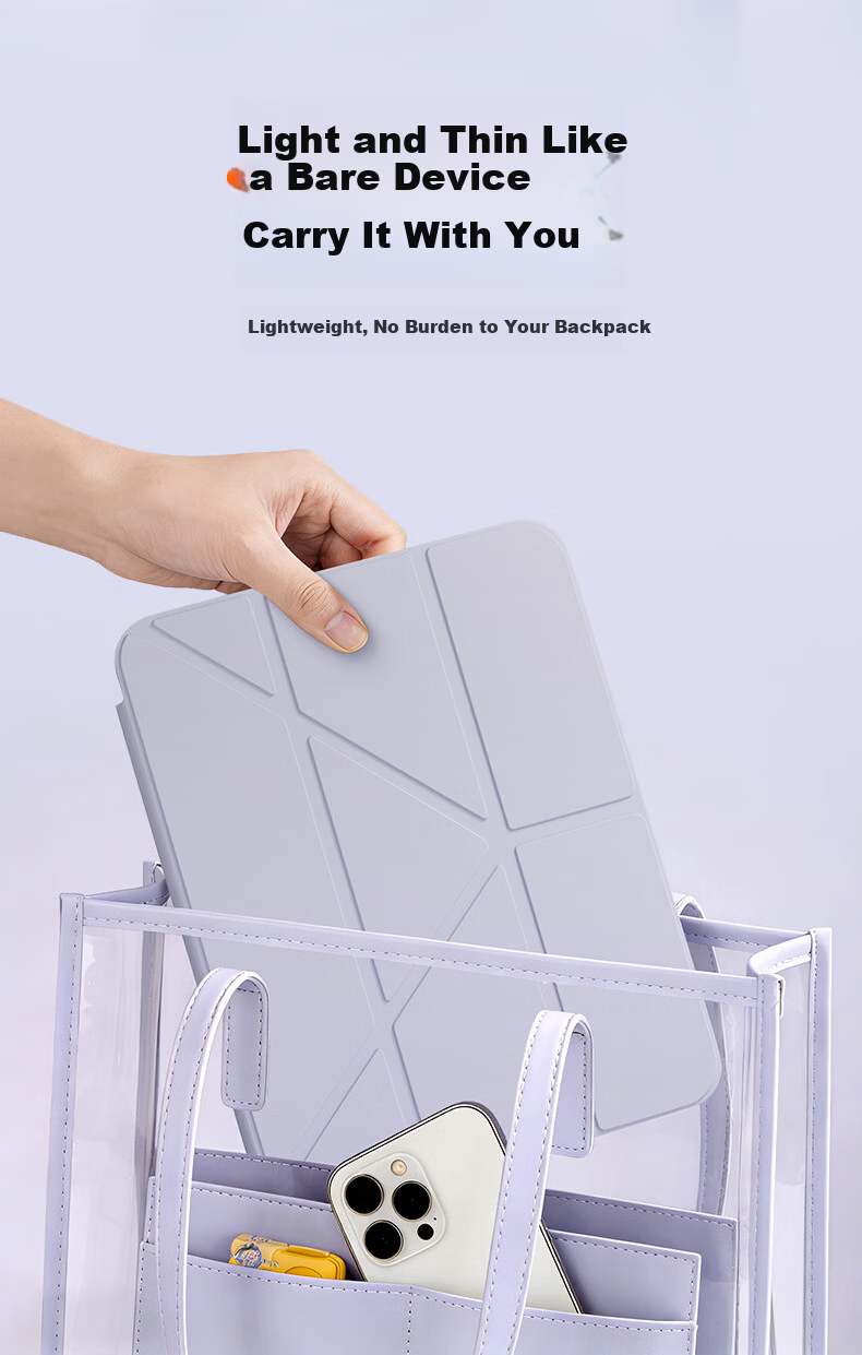 Suoying Smart Y-Fold iPad Air 8/7/6 Case 2026/25/24 Models 11/10.9 Inch M4/3 Protective Cover Acrylic Silicone Anti-Bend Pen Slot for Apple Tablet 14