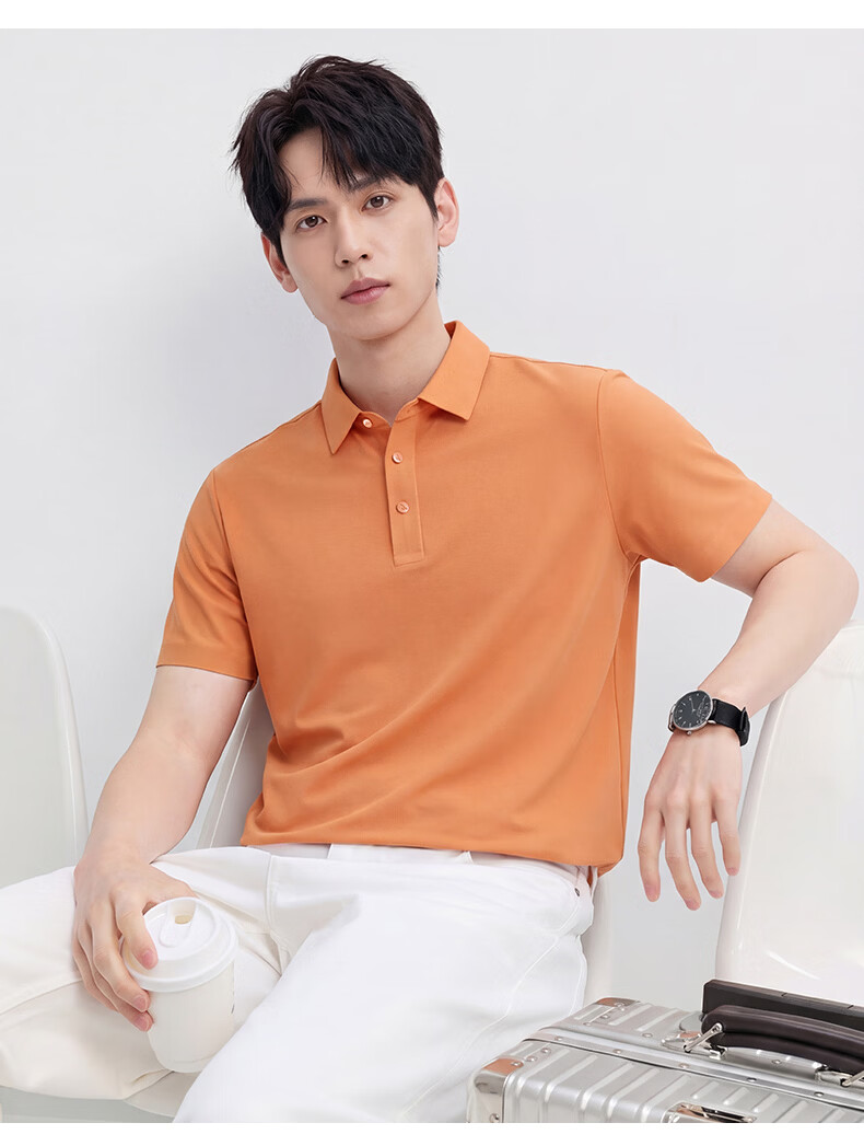 ROMON 7A Antibacterial Short Sleeve Polo Shirt Men Summer Cool Touch Sun Protection Business Shirt 19