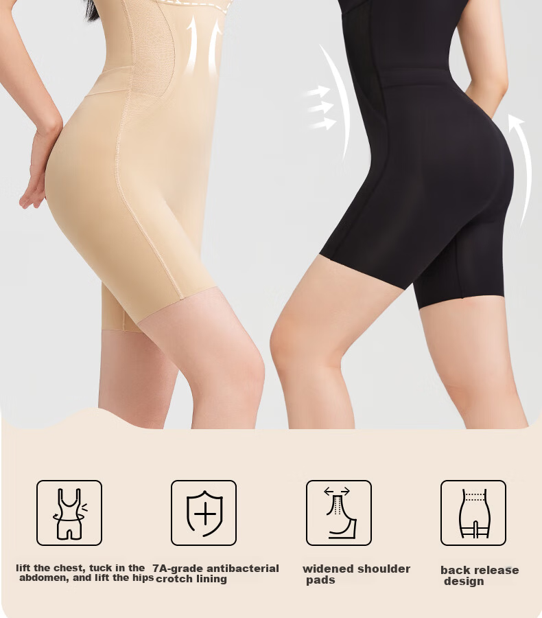 GRACEWELL Women's Shapewear Bodysuit Tummy Control Hip Lift Body Shaping Waist Cincher Wireless Back Closure Slimming Suit Black L 3