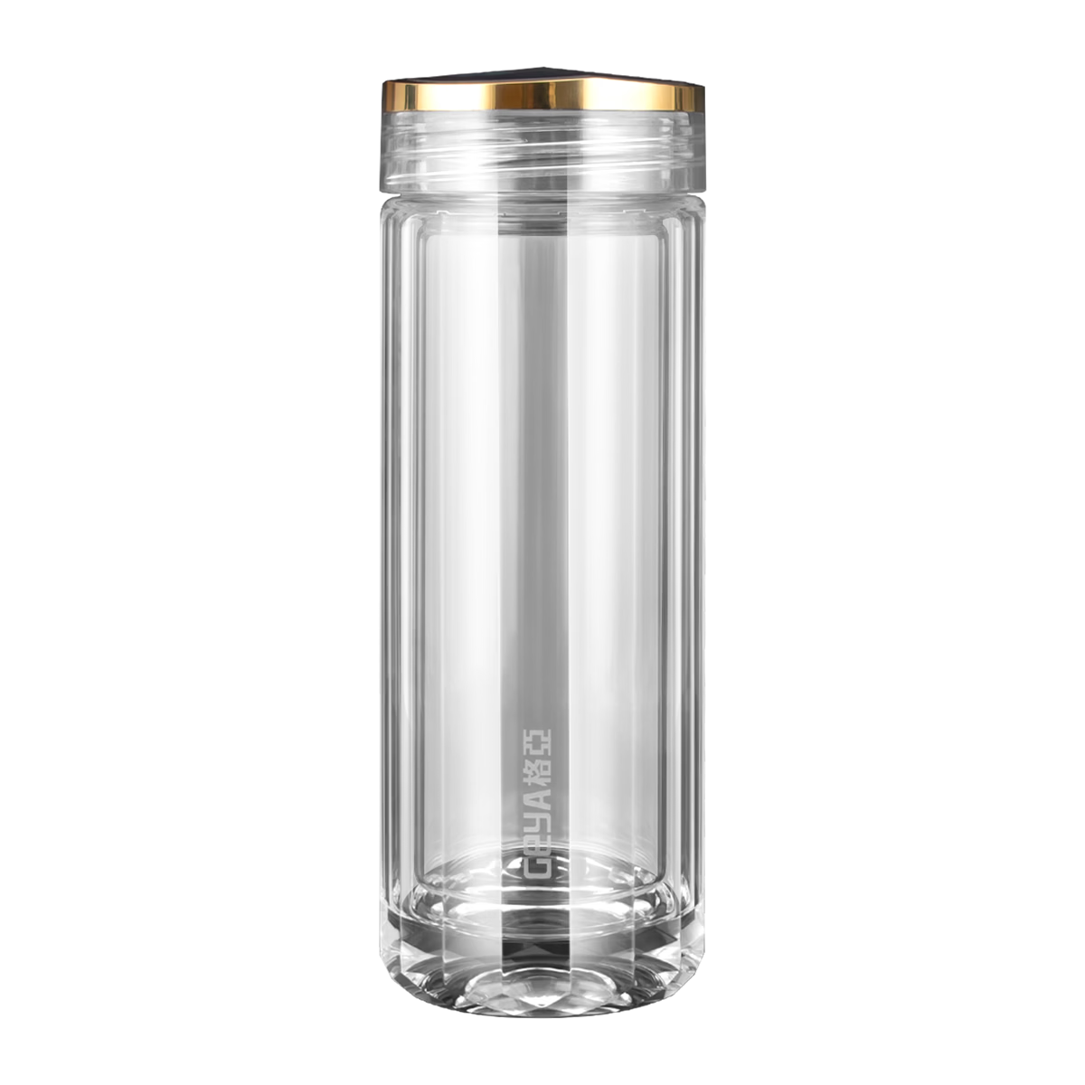 GEYA Antibacterial Titanium Double-Layer Glass Cup Men's Premium Glass Tea Cup Business Glass Water Cup Customizable