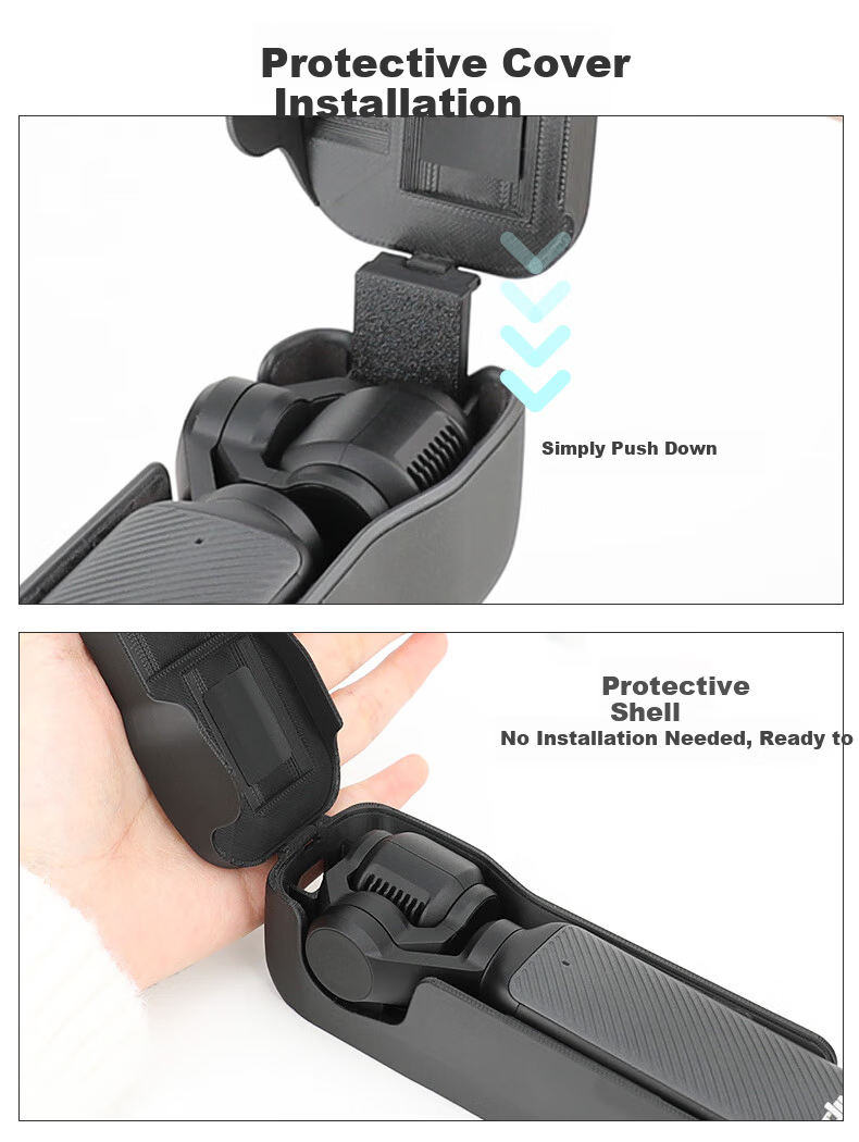 Qiye Protective Cover Case for DJI Pocket 3 Pocket Camera Accessories Foldable Flip Cover Strap Black 7