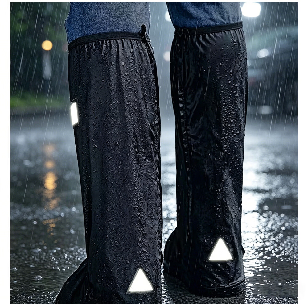 Andatong Waterproof Sandproof Rain Shoe Covers Outdoor Snowproof Non-slip Wear-resistant Adult Mid-High Boot Covers Size L 40-42 6