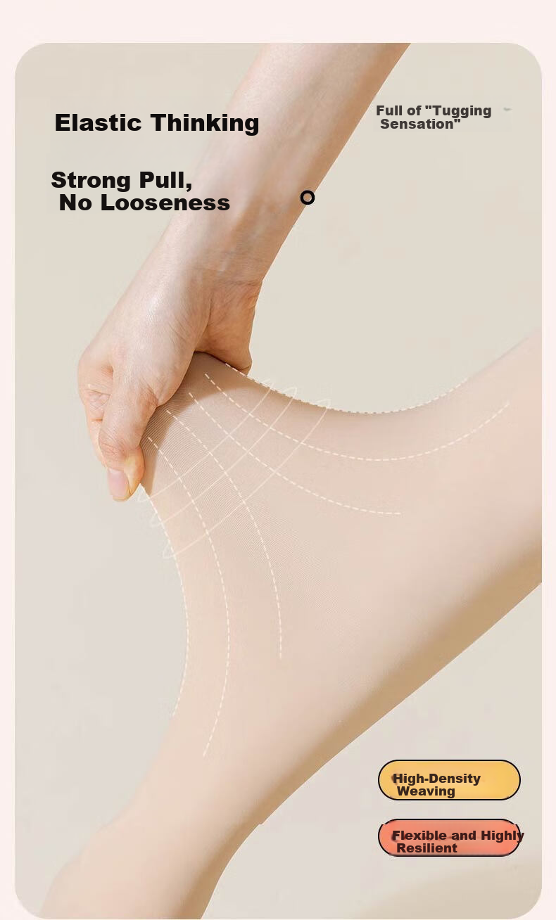 Langsha Women's Thin High-Waist Shaping Anti-Snag Sheer Tights Butt-Lifting Bare-Leg Effect Wire-Free Glossy Pantyhose 6