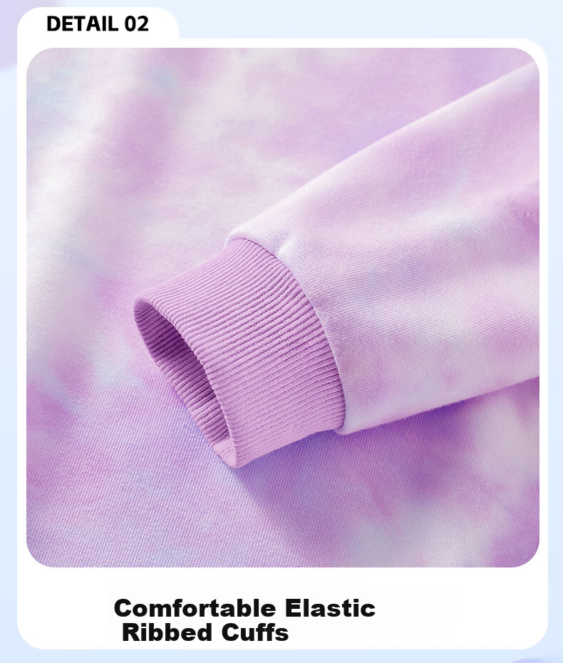TonLion Girls Tie-Dye Sweatshirt Spring and Autumn Thin Printed Crewneck Sweatshirt for Older Kids New Pink Purple 160 16
