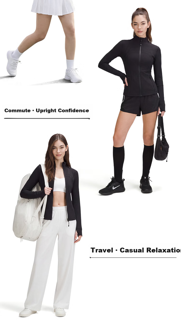 JD Jingzao 2026 New Spring Summer Define Women's Sports Jacket Running Fitness Slim Fit Coat Black L 15