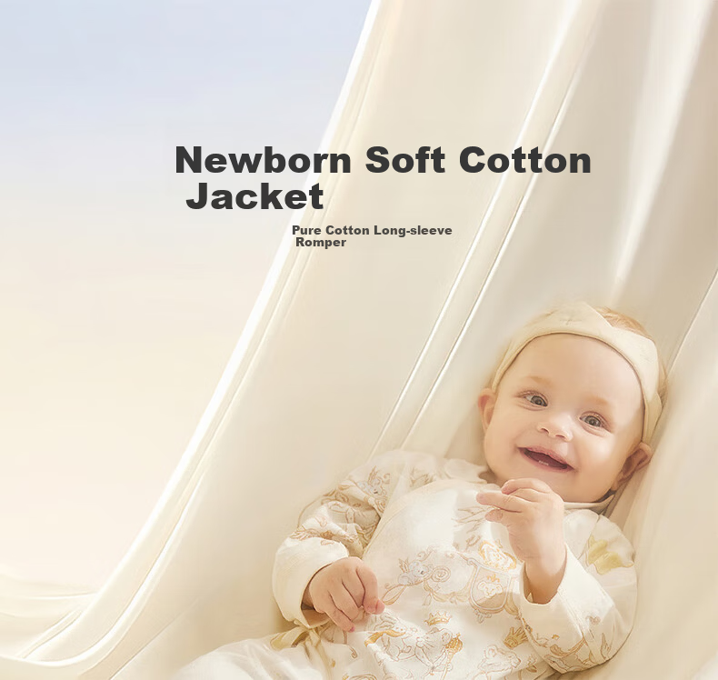 Babycare Baby Cotton Romper Newborn Bodysuit Full Moon Infant Clothing Champagne Pink 59cm 20